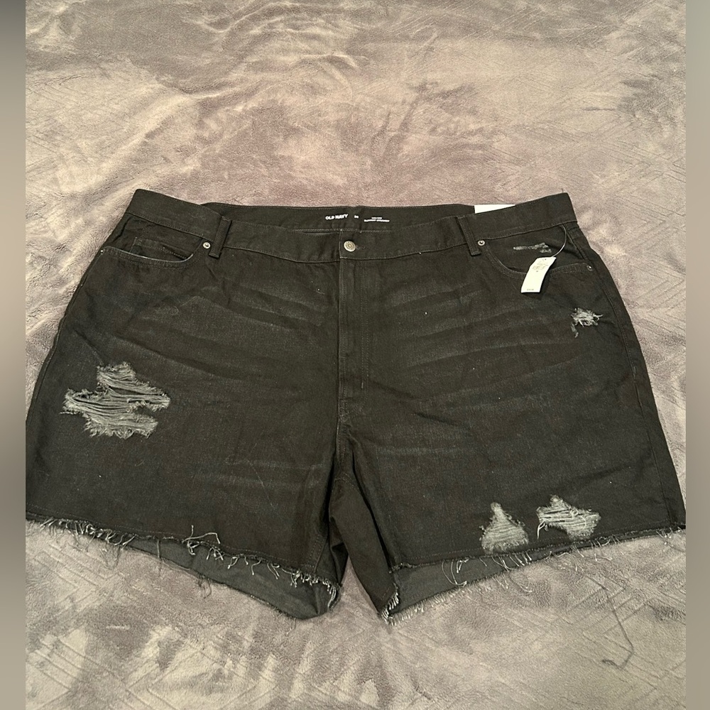 Old Navy Black Distressed Jean Shorts